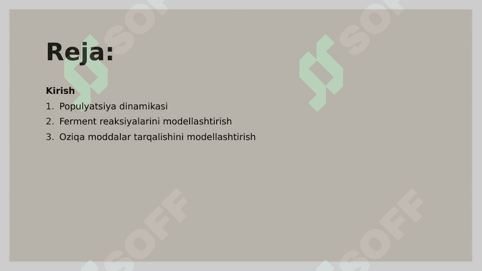 Biologik jarayonlarni modellashtirishda integral hisob tadbiqlari 2