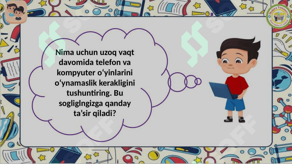 2- sinf informatika  Salomatlik va xavsizlik 8