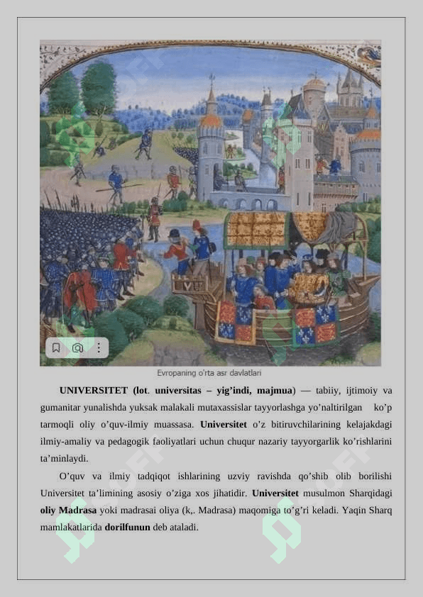 Rivojlangan o‘rta asrlarda Yevropada tarix fani 8