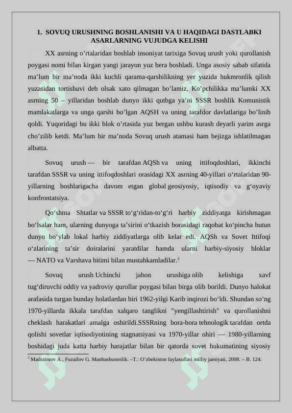 Sovuq urush tarixi tarixshunosligi 24 4