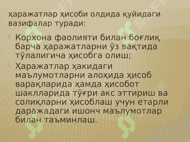 Xarajatlari hisobi 7