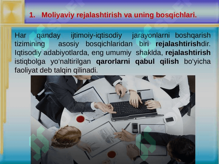 MOLIYAVIY REJALASHTIRISH VA TARTIBGA SOLISH 3