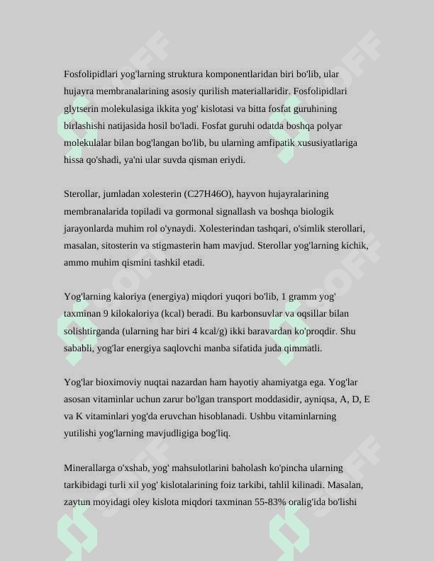 YOG'LARDAN SOVUN ISHLAB CHIQARISH 4