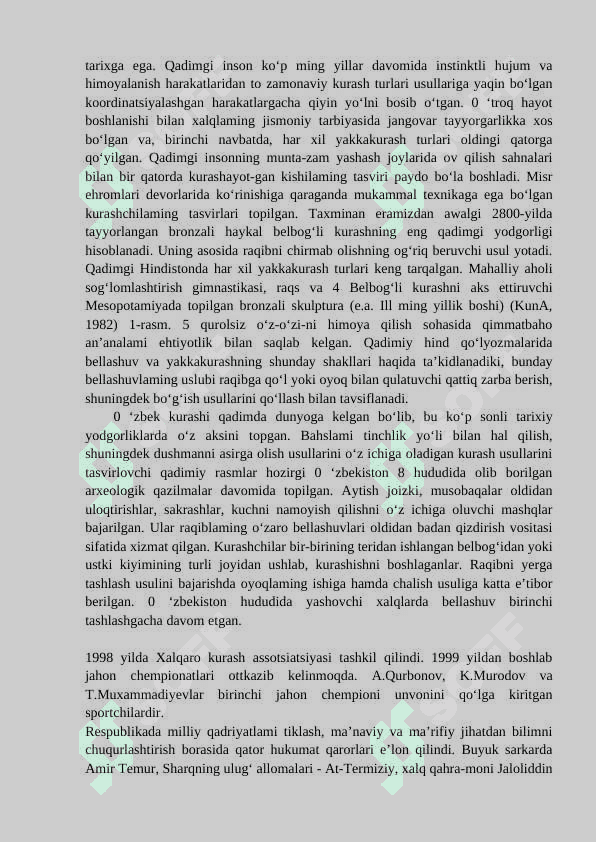 Kurash turlari va rivojlanish tarixi 4