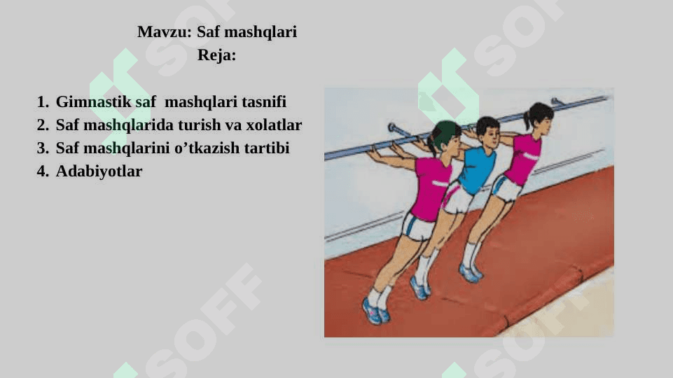 Saf mashqlari 2