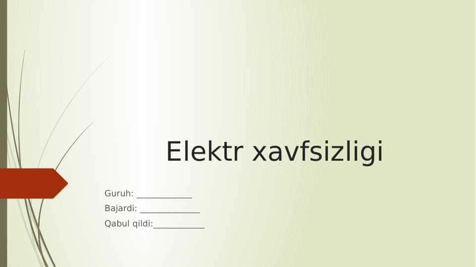 Elektr xavfsizligi