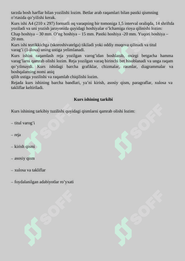 KURS ISHI YOZISH QOIDASI 3