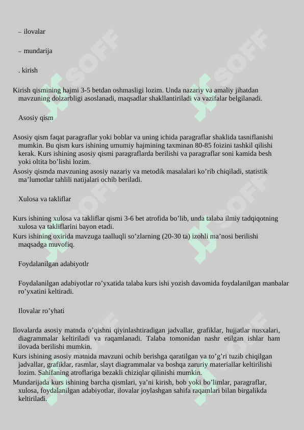 KURS ISHI YOZISH QOIDASI 4