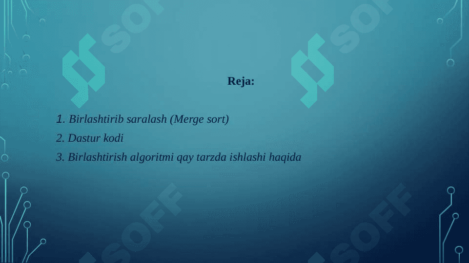 SARALASH VA IZLASHNING SAMARALI ALGORITMLARI 2