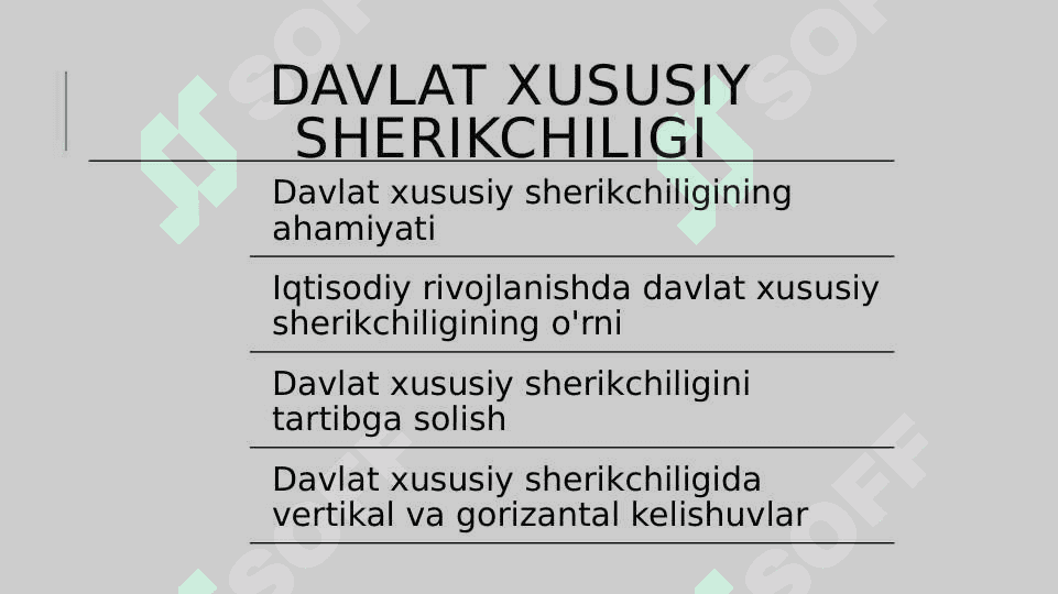 Davlat xususiy sherikchiligi 3