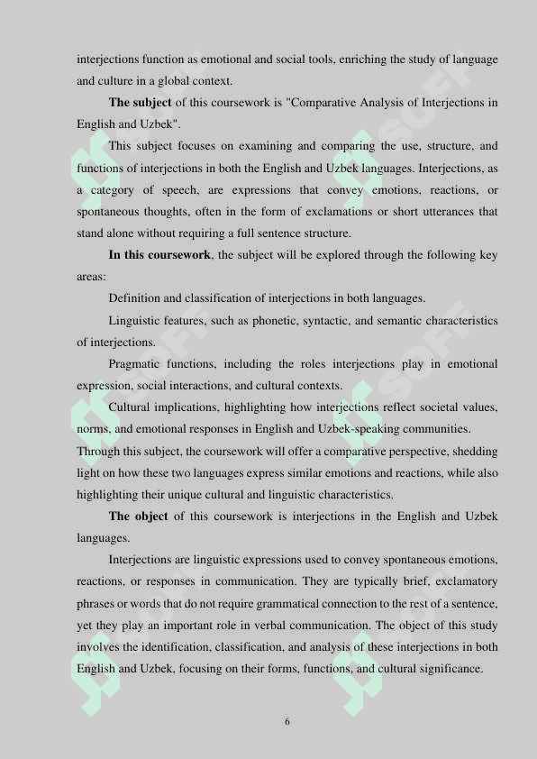 Comparative analysis of interjections in English and Uzbek 6