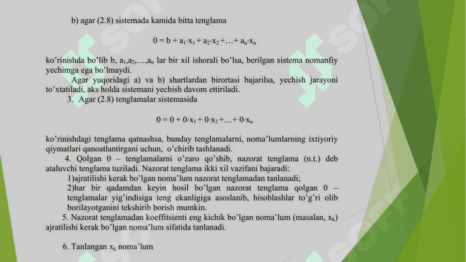 Chiziqli prоgrаmmаlаshtirish  mаsаlаsining simplеks usuli 8