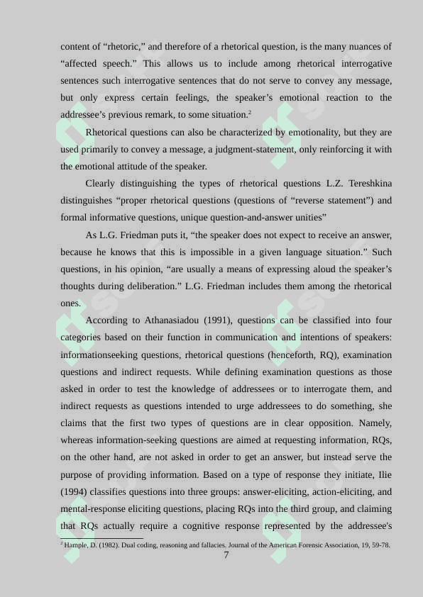 The stylistic functions of rhetoric question 7
