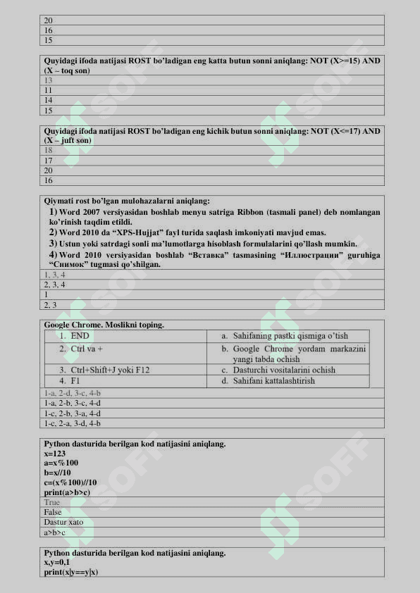 Test baza informatika 6