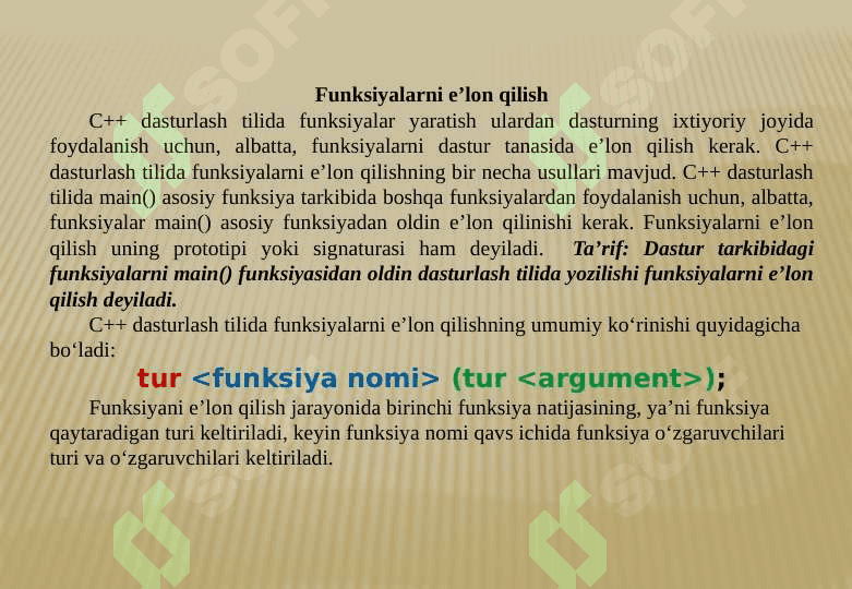 C++ dasturlash tilining standart funksiyalari 6