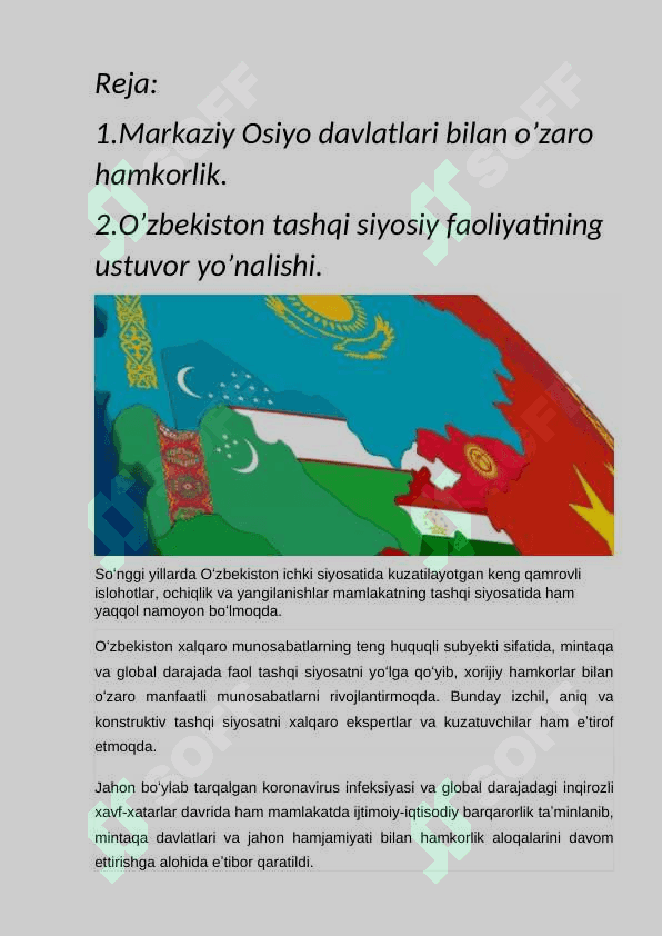 O'zbekistonning tashqi siyosati 2