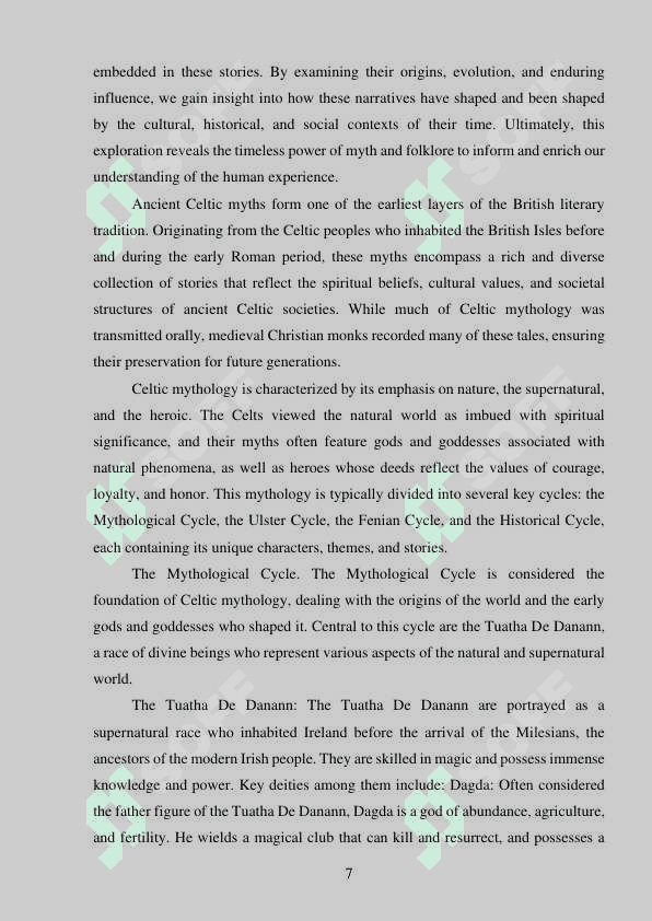 Myth and Folklore in British Literary Tradition 6