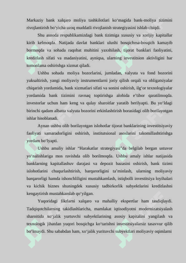 Jahon banklari bilan hamkorlikda ishlashni rivojlantirish yo‘llari 5