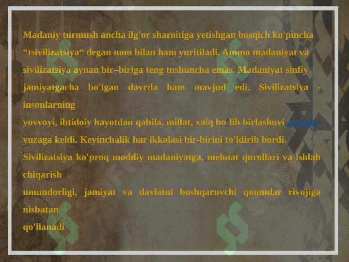 Madaniyat va sivilizatsiya 5