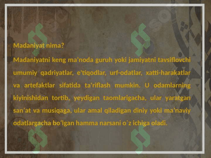 Madaniyat va sivilizatsiya 7