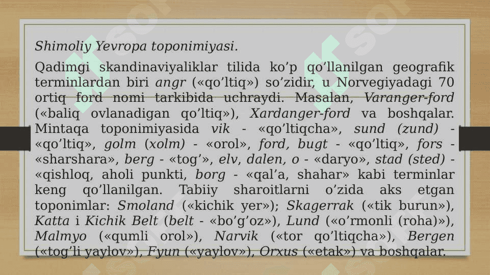 Yevropa toponimiyasi 3
