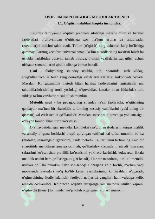 JISMONIY TARBIYA MASHG’ULOTLARIDA QO’LLANILADIGAN JISMONIY TARBIYA METODLARI. 6