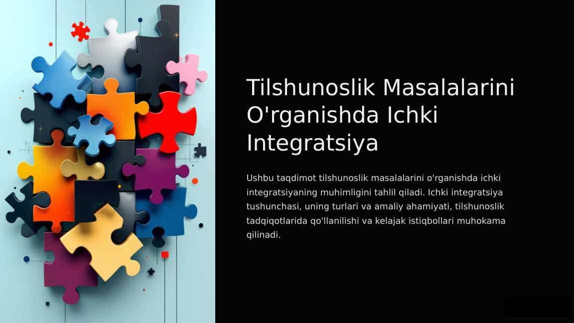 Tilshunoslik Masalalarini O'rganishda Ichki Integratsiya