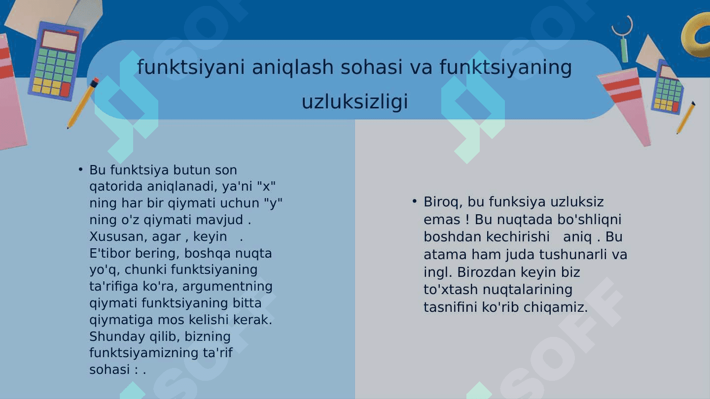 Funksiyaning nuqtadagi uzluksizligi 6