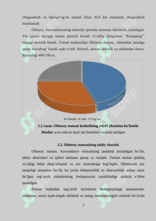 Oltinsoy tumanining rekreatsion resurslaridan turizm maqsadlarida foydalanish 7