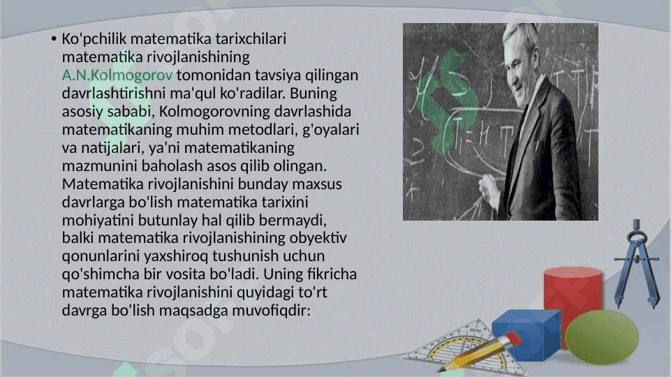 Matematikaning  rivojlanish davrlari 3