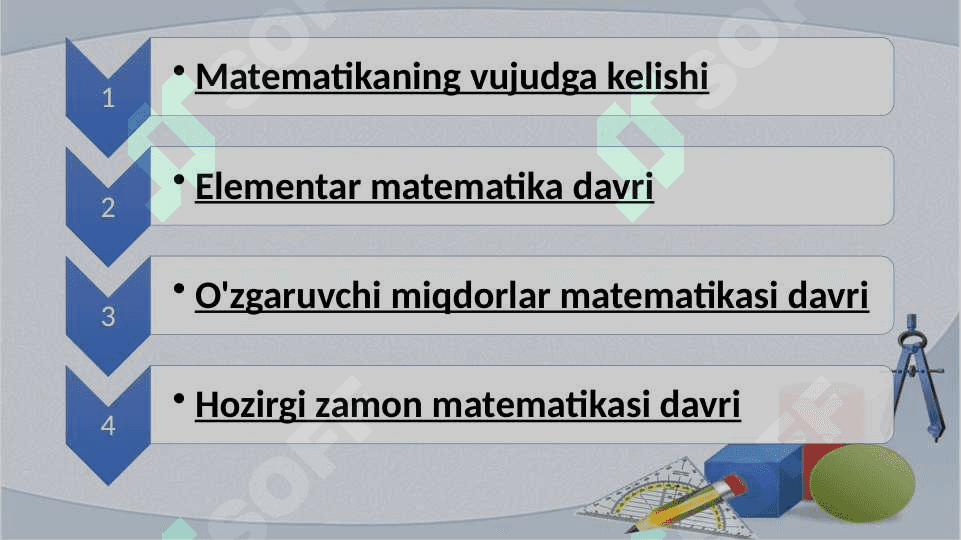Matematikaning  rivojlanish davrlari 4