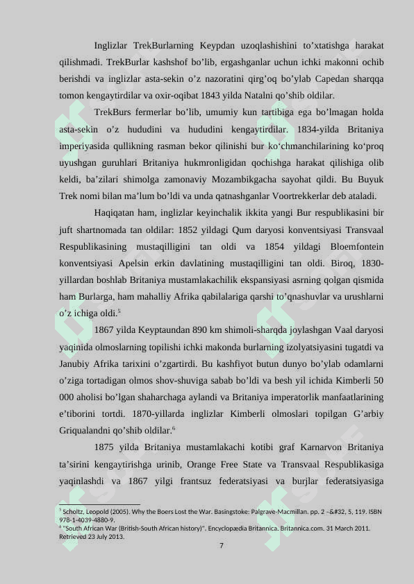Janubiy afrika ingiliz-bur urushlari davrida 7