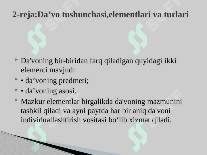 Fuqarolik protssesida da'vo 4