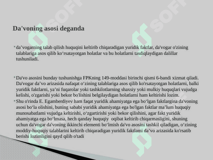 Fuqarolik protssesida da'vo 7