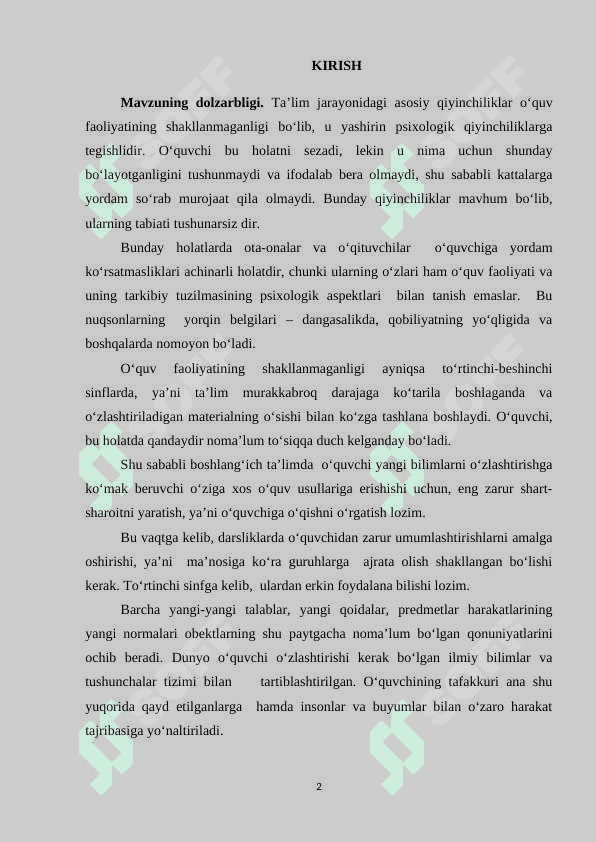 BOSHLANG‘ICH SINF O‘QUVCHILARINING MANTIQIY VA TANQIDIY TAFAKKURLARINI 2