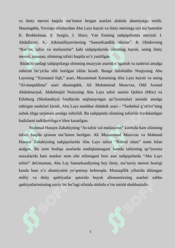 Abu Lays Samarqandiyning “Bahrul ulum” asarida kelgan tarixiy voqealar 5