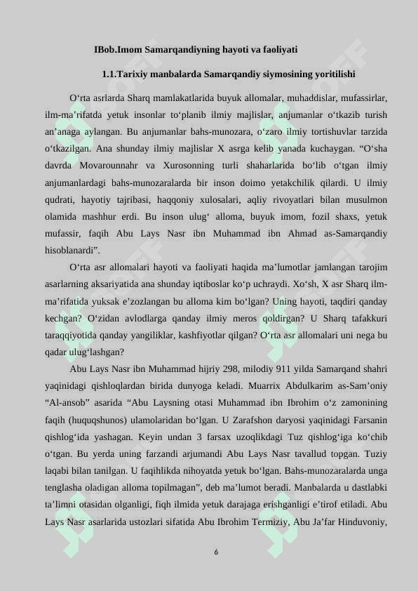 Abu Lays Samarqandiyning “Bahrul ulum” asarida kelgan tarixiy voqealar 6