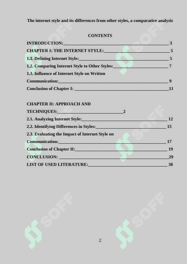 The internet style and its differences from other styles, a comparative analysis 2