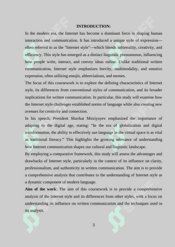 The internet style and its differences from other styles, a comparative analysis 3