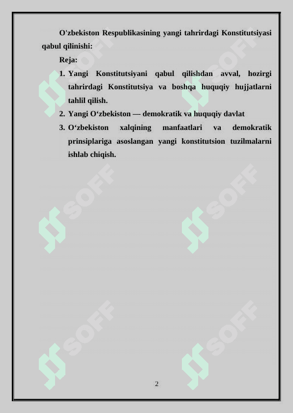 O'zbekiston Respublikasining yangi tahrirdagi Konstitutsiyasi qabul qilinishi: 2