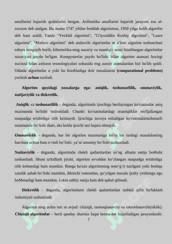 Ketma-ket tanlash algoritimida samarali algoritm            tushunchasi 7
