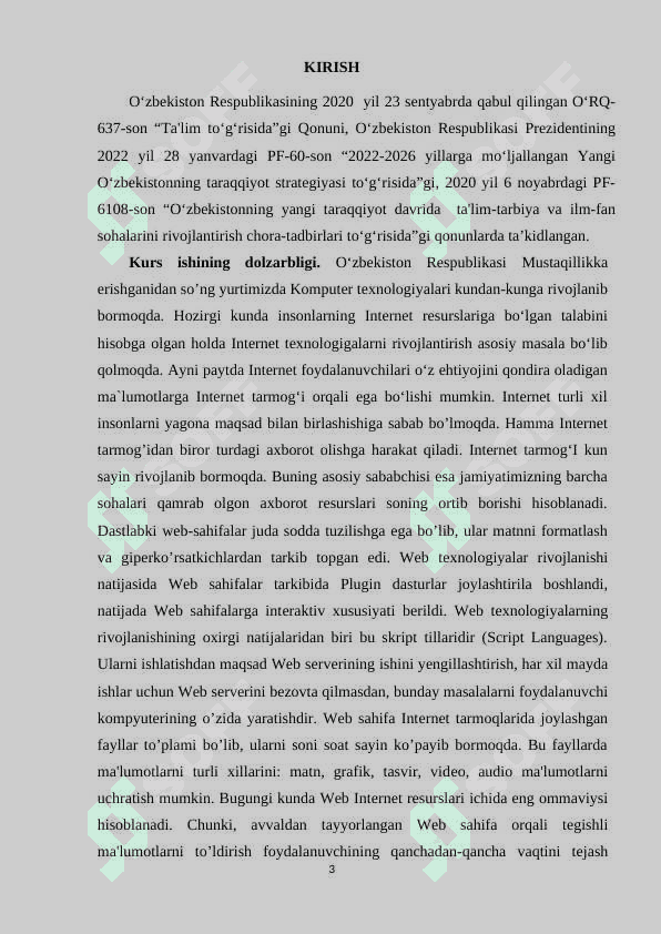HTML tiliga kirish, uning asosiy elementlari. Teg tushunchasi. 3