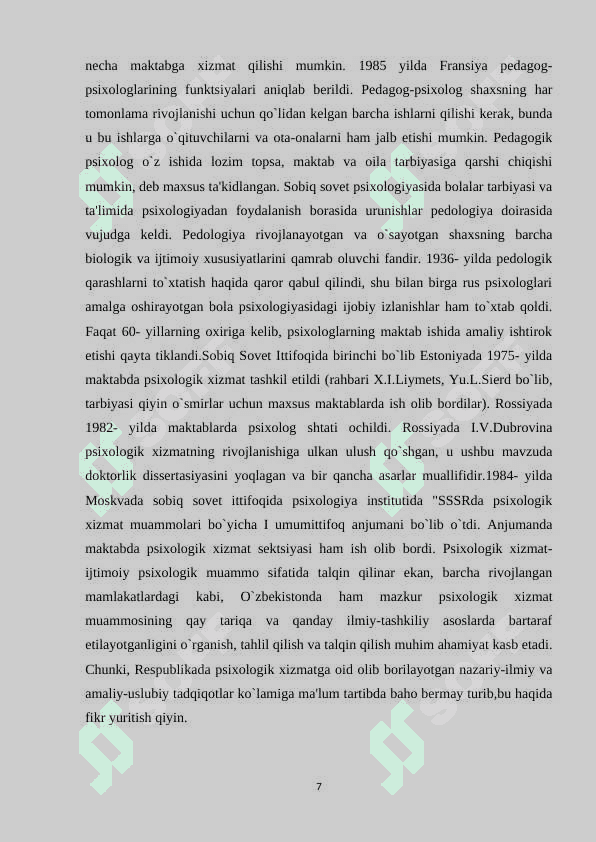 Ta’lim muassasasida psixolog faoliyatini tashkil qilish 7