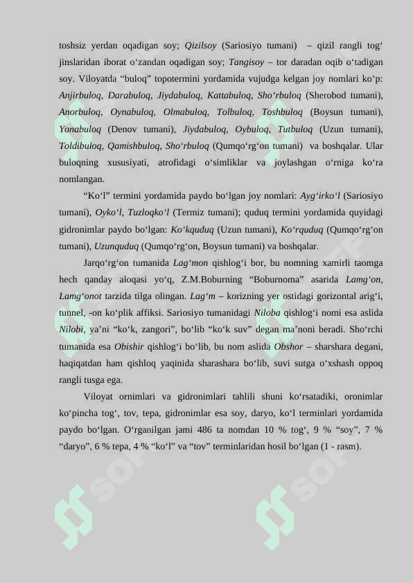 Surxondaryo viloyati toponimlari 4