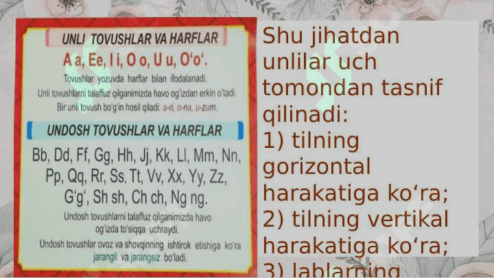 ONA TILINING VOKALIZMI VA KONSONANTIZMI 4
