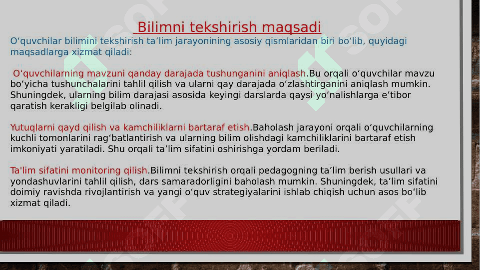 O’quvchilar bilimini tekshirish va baholash 3