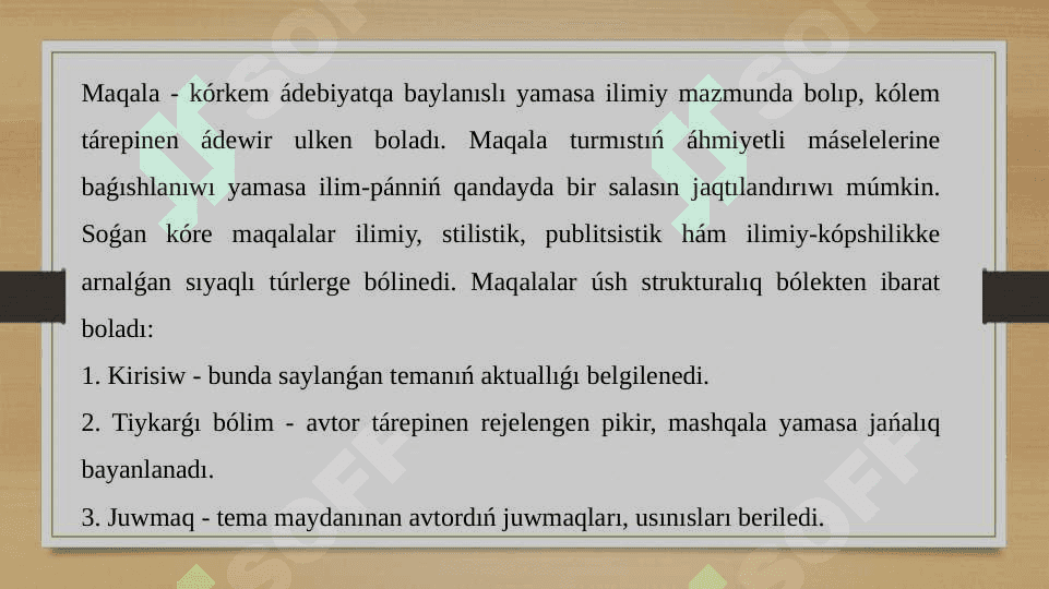 Maqala hám onıń janrları 3