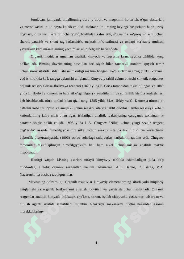 Analitik kimyoda organik reagentlar 4