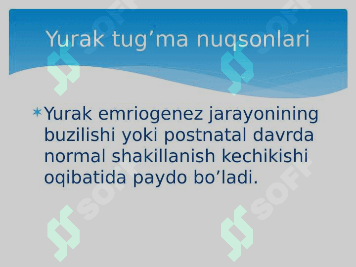 Yurak tug'ma nuqsonlari ppt 2