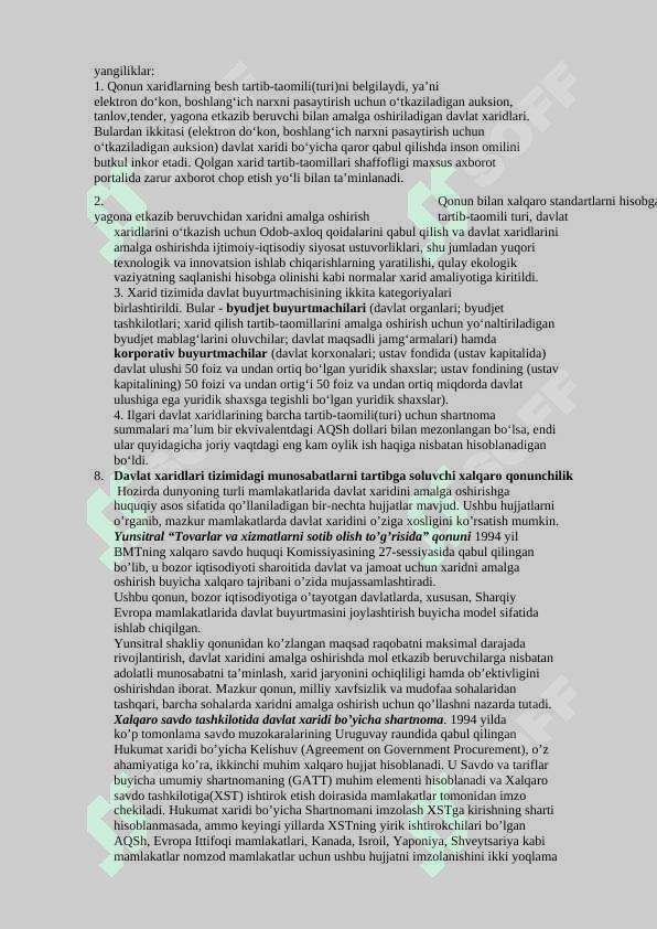 Davlat xaridlari Yakuniy savol javoblari 4